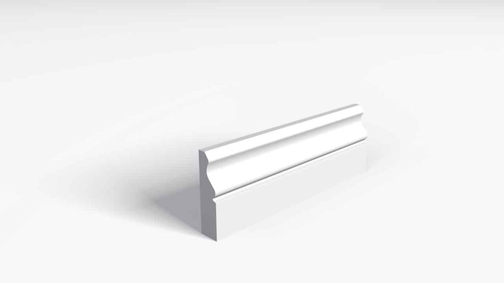 A length of primed MDF architrave in the Classic Ogee profile.