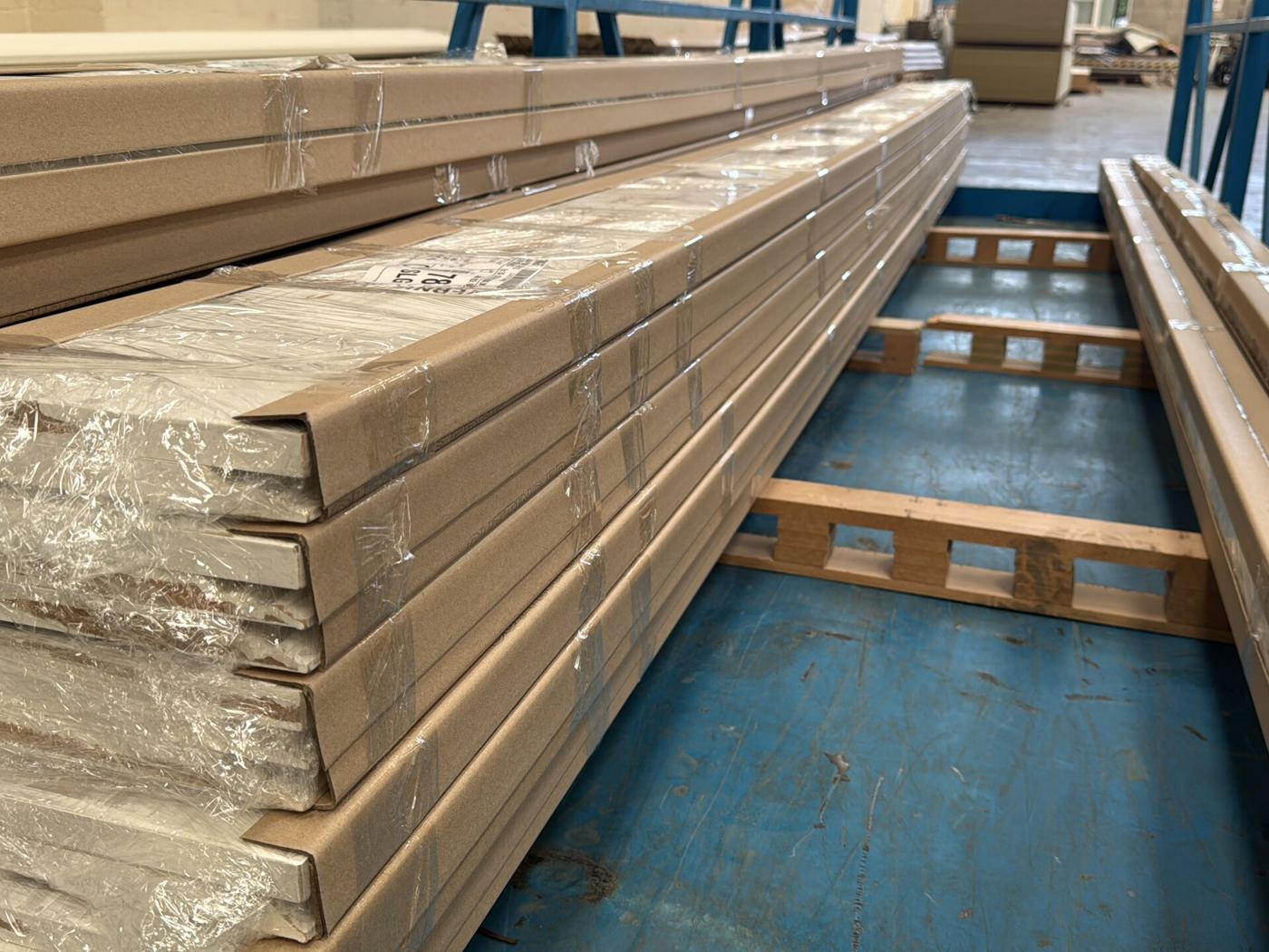Finished skirting boards wrapped and packed ready for dispatch