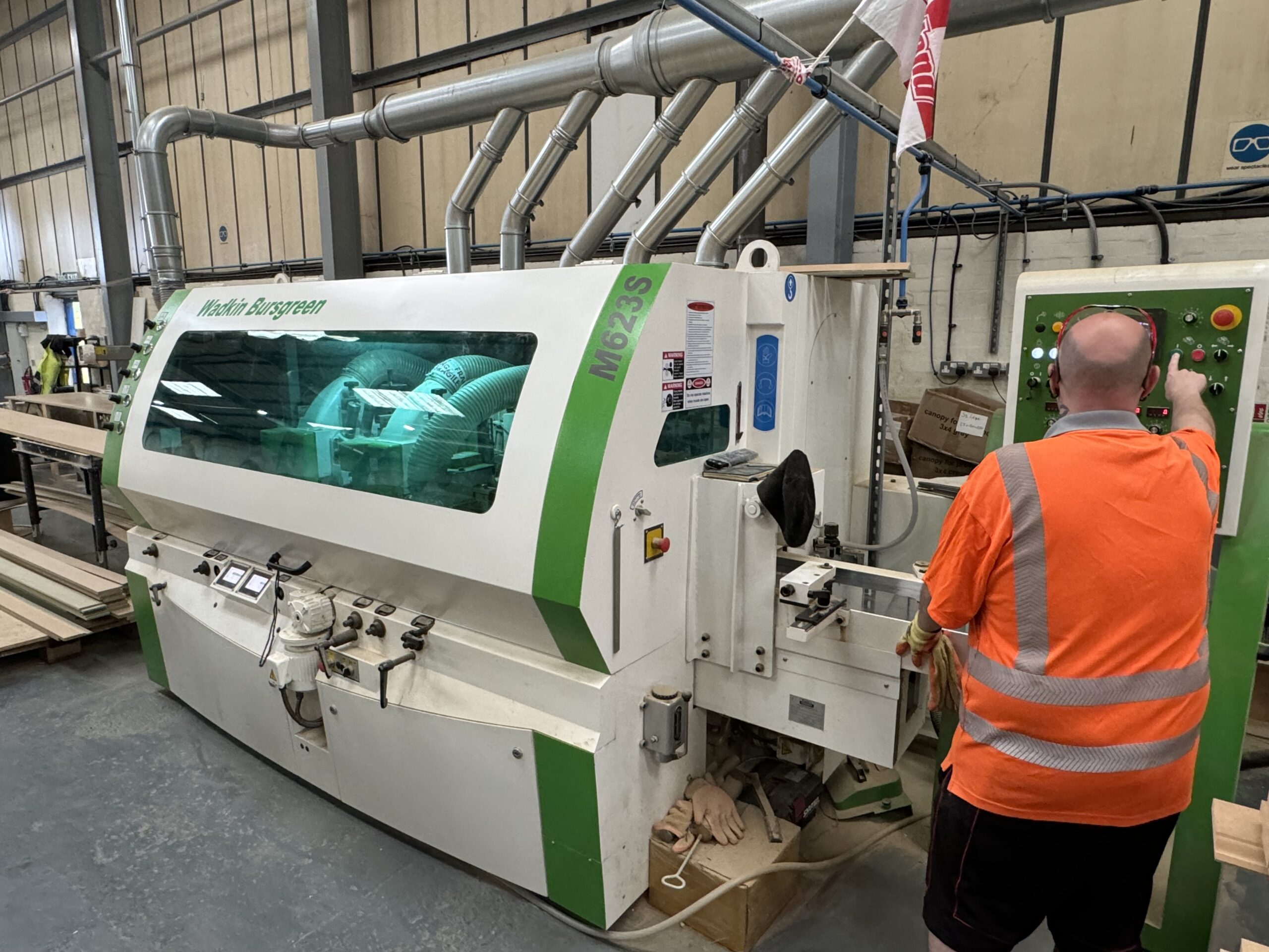 One of our machine operators shaping a profile in our West Midlands factory