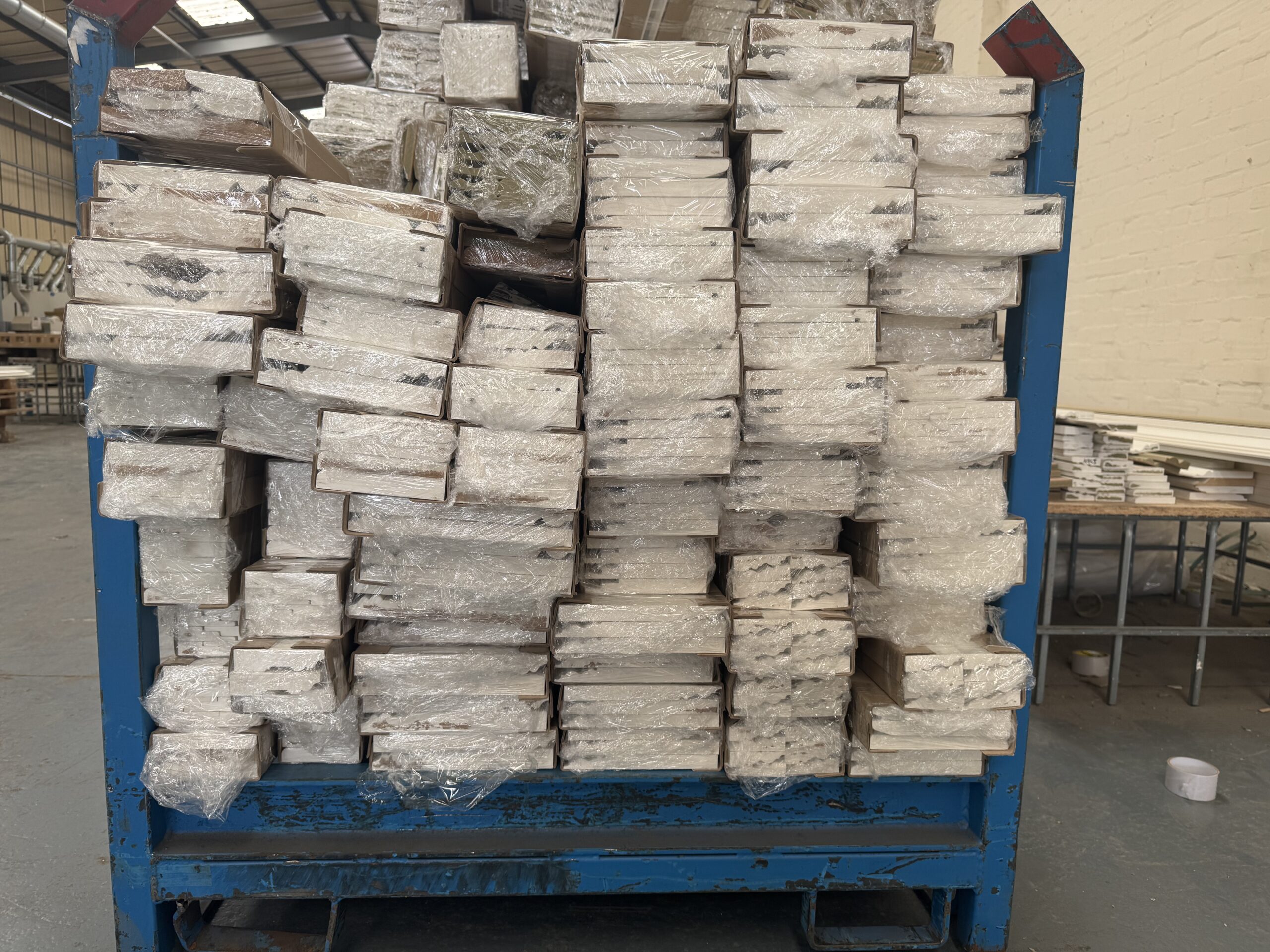 Finished orders wrapped and protected ready for dispatch