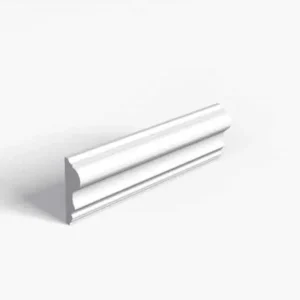 Dado rail moulding profile shown at an angle on a white background